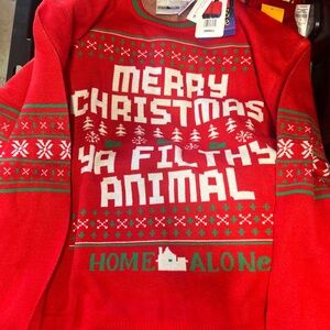 Red "Merry Christmas Ya Filthy Animal" Holiday Sweater